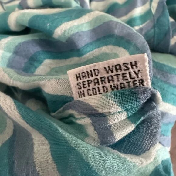 Blue and White Patterned Cotton Tunic Top Size S - Picture 6 of 9